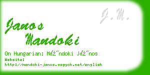 janos mandoki business card